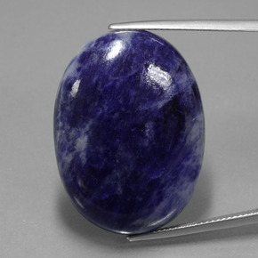 Sodalita Azul violeta natural de 36.76 ct, Corte Óvalo, Opaco