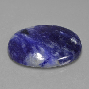 Sodalita azul violeta natural de 38,14 ct, corte óvalo, opaco