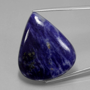Sodalita Azul violeta natural de 56.33 ct, En forma de pera, Opaco