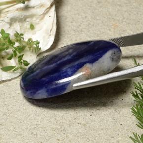 Sodalita Azul oscuro natural de 41.68 ct, Corte Óvalo, Opaco