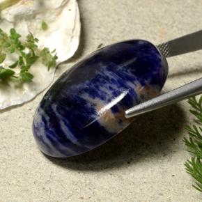 Sodalita Azul oscuro natural de 59.51 ct, Corte Óvalo, Opaco