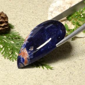 Sodalita Azul violeta natural de 31.37 ct, En forma de pera, Opaco