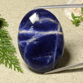 Sodalita azul natural de 40,74 ct, corte óvalo, opaco