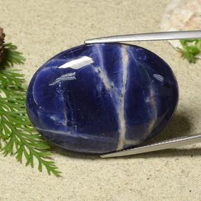 Sodalita azul natural de 40,74 ct, corte óvalo, opaco
