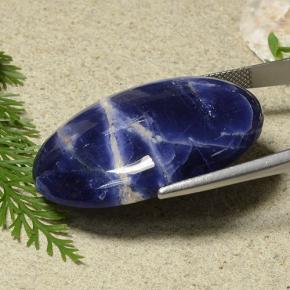 Sodalita azul natural de 40,74 ct, corte óvalo, opaco