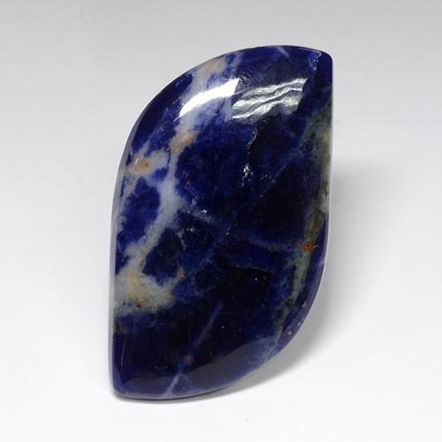 Sodalita azul natural de 38,13 ct, forma elegante, opaco