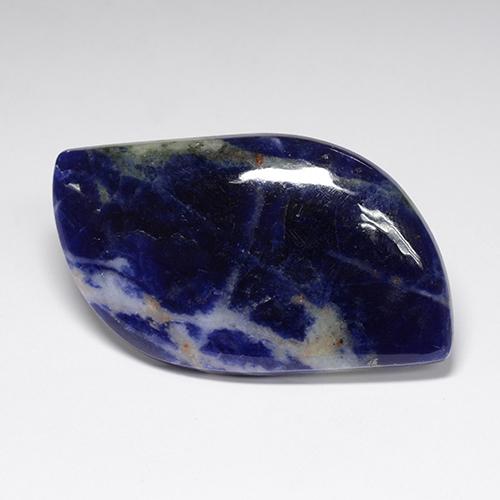 Sodalita azul natural de 38,13 ct, forma elegante, opaco