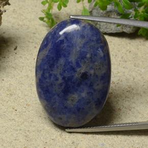 Sodalita azul natural de 35,72 ct, corte óvalo, opaco