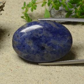 Sodalita azul natural de 35,72 ct, corte óvalo, opaco