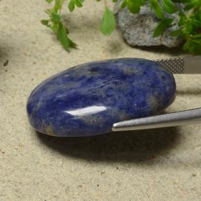 Sodalita azul natural de 35,72 ct, corte óvalo, opaco