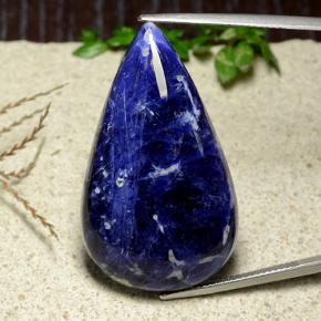 Sodalita Azul violeta natural de 35.15 ct, En forma de pera, Opaco