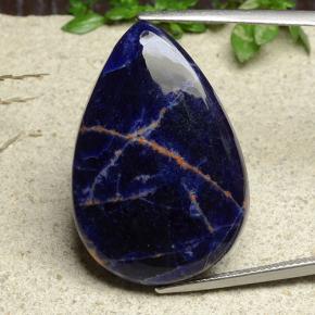 Sodalita azul natural de 22,02 ct, en forma de pera, opaco