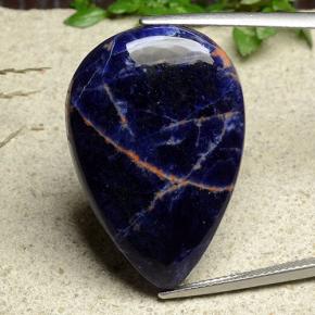 Sodalita azul natural de 22,02 ct, en forma de pera, opaco