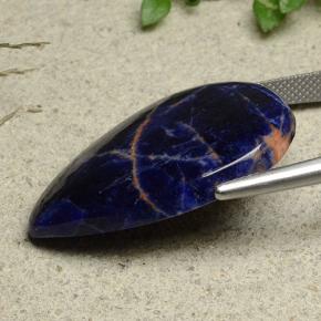 Sodalita azul natural de 22,02 ct, en forma de pera, opaco