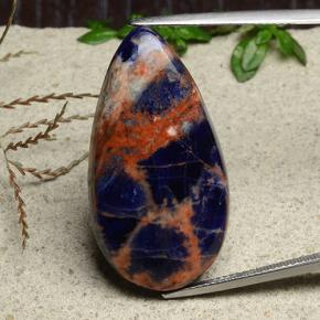 Sodalita azul natural de 21,22 ct, en forma de pera, opaco