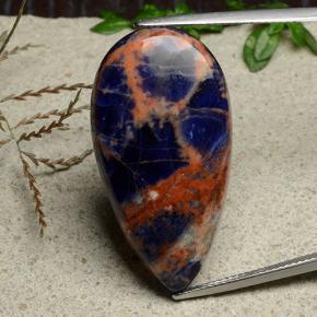 Sodalita azul natural de 21,22 ct, en forma de pera, opaco