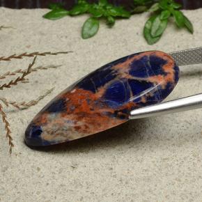 Sodalita azul natural de 21,22 ct, en forma de pera, opaco