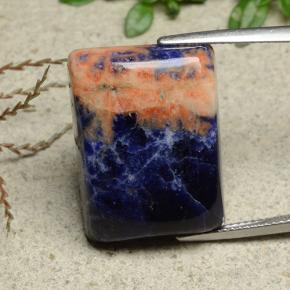 Sodalita azul natural de 21,97 ct, baguette, opaco