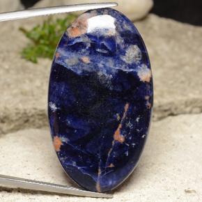 Sodalita azul natural de 35,94 ct, corte óvalo, opaco