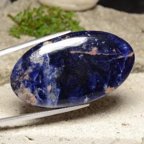 Sodalita azul natural de 35,94 ct, corte óvalo, opaco