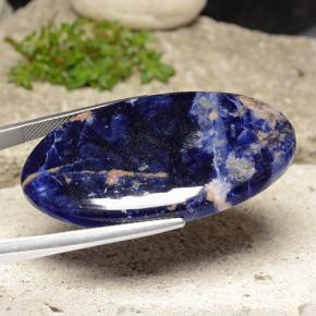Sodalita azul natural de 35,94 ct, corte óvalo, opaco