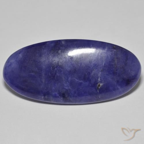 29.49ct Natural Azul oscuro sodalita, Ovalada, Opaco, Photo A