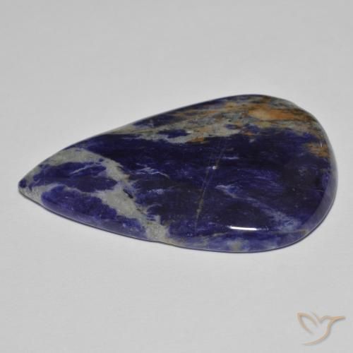 Sodalita Azul violeta natural de 38.50 ct, En forma de pera, Opaco