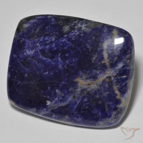 30.73ct Natural Azul oscuro sodalita, Forma Cojín, Opaco, Photo A