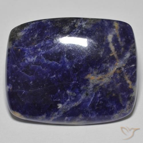Sodalita Azul oscuro natural de 30.73 ct, Forma Cojín, Opaco