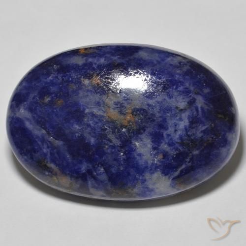 54.28ct Natural Azul oscuro sodalita, Ovalada, Opaco, Photo A