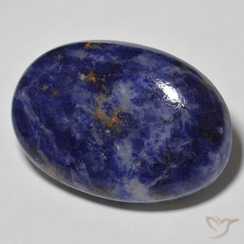 Sodalita Azul oscuro natural de 54.28 ct, Ovalada, Opaco