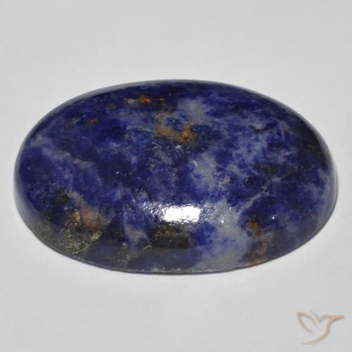 Sodalita Azul oscuro natural de 54.28 ct, Ovalada, Opaco