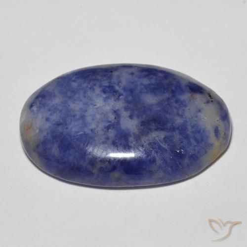 Sodalita Azul grisáceo natural de 29.83 ct, Ovalada, Opaco