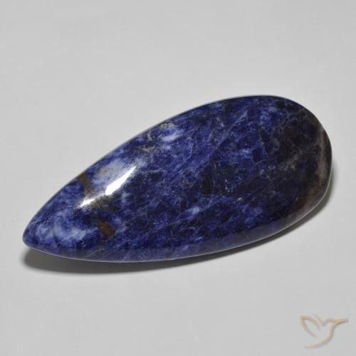 29.83ct Natural Azul oscuro sodalita, En forma de pera, Opaco, Photo A
