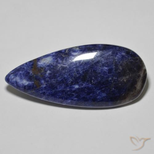 Sodalita Azul oscuro natural de 29.83 ct, En forma de pera, Opaco