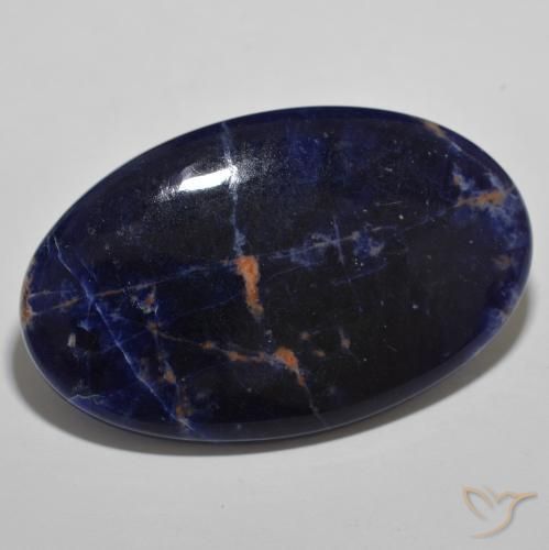 Sodalita Azul marino natural de 29.90 ct, Ovalada, Opaco