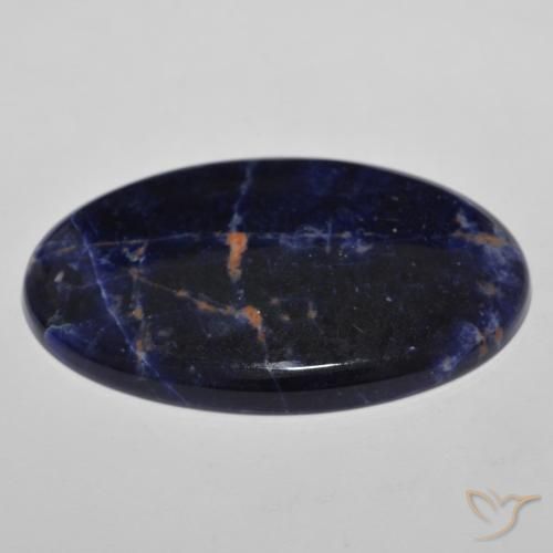 Sodalita Azul marino natural de 29.90 ct, Ovalada, Opaco