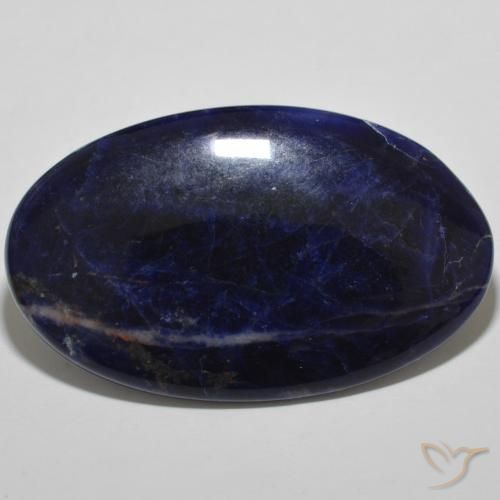 29.33ct Natural Azul negruzco sodalita, Ovalada, Opaco, Photo A