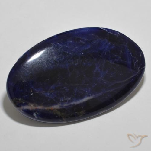 Sodalita Azul negruzco natural de 29.33 ct, Ovalada, Opaco