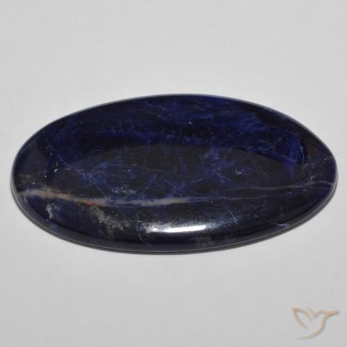 Sodalita Azul negruzco natural de 29.33 ct, Ovalada, Opaco