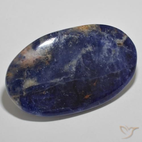 Sodalita Azul oscuro natural de 52.14 ct, Ovalada, Opaco