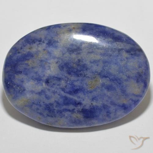 37.13ct Natural Azul marino sodalita, Ovalada, Opaco, Photo A