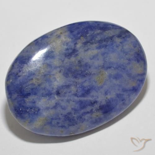Sodalita Azul marino natural de 37.13 ct, Ovalada, Opaco