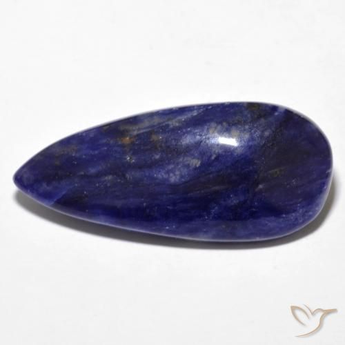 12.74ct Natural Azul negruzco sodalita, En forma de pera, Opaco, Photo A