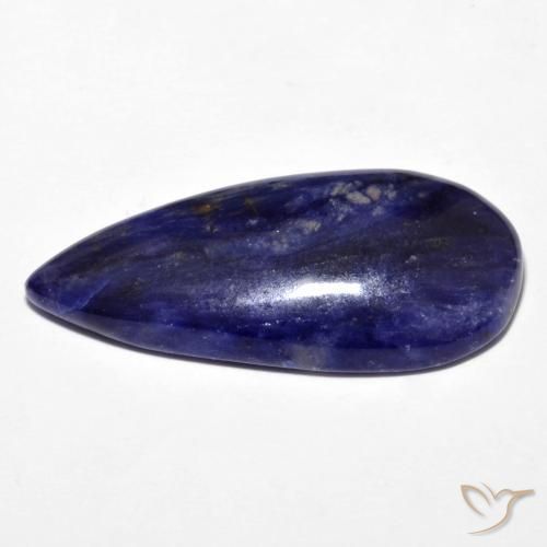 Sodalita Azul negruzco natural de 12.74 ct, En forma de pera, Opaco