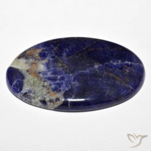 Sodalita Azul oscuro natural de 31.93 ct, Ovalada, Opaco