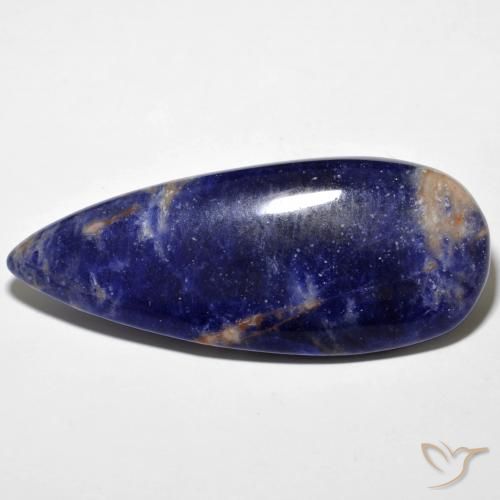 38.80ct Natural Azul marino sodalita, En forma de pera, Opaco, Photo A
