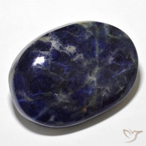 Sodalita Azul marino natural de 44.30 ct, Ovalada, Opaco