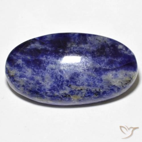 34.08ct Natural Azul marino sodalita, Ovalada, Opaco, Photo A