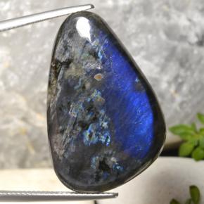 Espectrolita multicolor natural de 24,80 ct, forma elegante, opaco